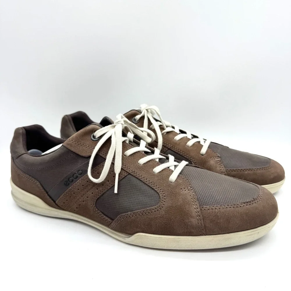 ECCO Enrico Retro Lace Up Oxford Shoe Brown Sz 47 Business Casual Comfort Office